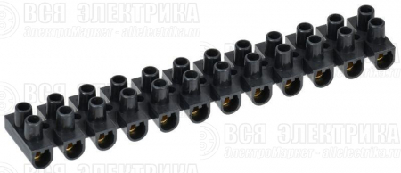 Колодка клеммная ЗВИ-10 н/г 2.5-6кв.мм 12 пар черн. IEK UZV5-010-06