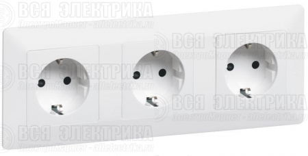 Розетка 1-м СП Valena Life 16А IP20 250В 2P+E защ. шторки безвинтов. клеммы с лицев. панелью механизм бел. Leg 753420