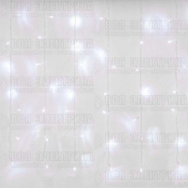 Занавес LED со статическим свечением ULD-C3020-240/STK WHITE IP44 3х2м соед. 240 диодов бел. свет провод прозр. Uniel UL-00007213