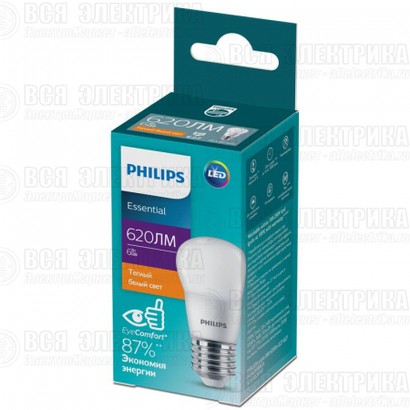 Лампа светодиодная ESS LEDLustre 6Вт P45FR 620лм E27 827 PHILIPS 929002971207