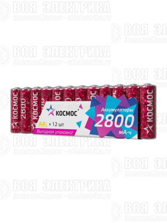 Аккумулятор HR6 2800мАч Ni-MH 12 в спайке КОСМОС KOCR6NIMH2800mAh12S