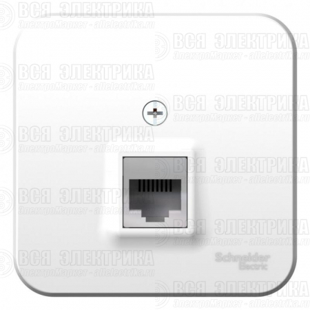 Розетка компьютерная 1-м ОП Blanca RJ45 кат.5E с изолир. пластиной бел. SE BLNIA045001