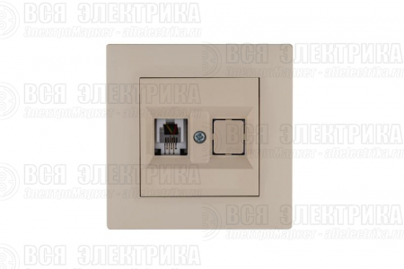Розетка компьютерная CAT 5+гнездо Karea RIZZ крем Makel 88010035