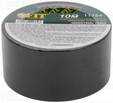 Лента клейкая универсальная армированная "Ductape" 48ммх10м черн. FIT 11764