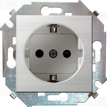 Розетка 1-м СП Simon 15 16А IP20 250В с заземл. винтов. клеммы механизм бел. Simon 1591432-030