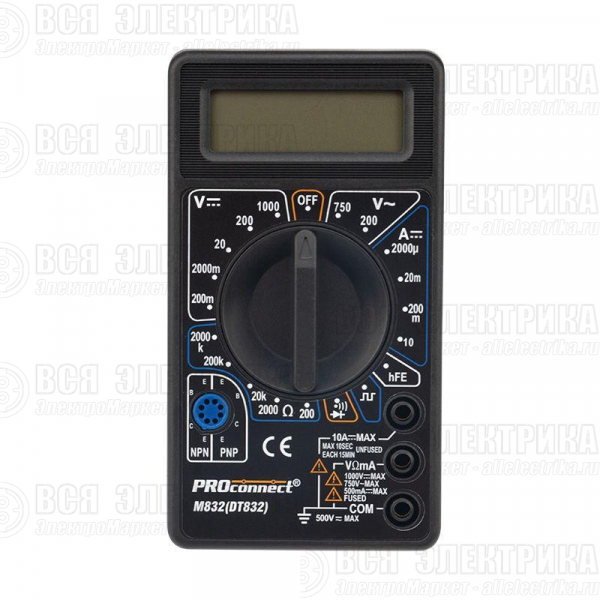 Мультиметр портативный M832 (DT832) PROCONNECT 13-3012