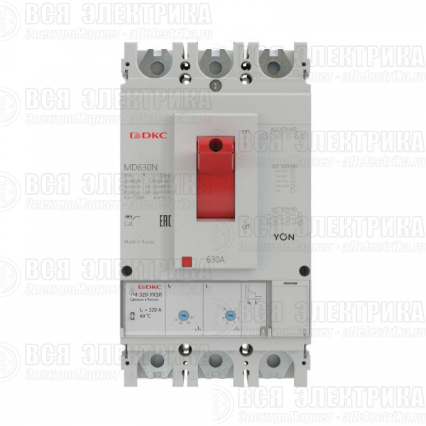 Выключатель автоматический 3п 400А 40кА Ir 0.4…1xIn Isd 1.5…10xIn YON MD400N-MR1