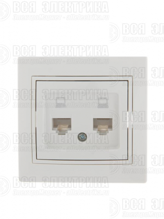 Розетка компьютерная 2-м СП Mira RJ45 бел./бел. LEZARD 701-0202-141