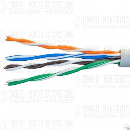 Кабель витая пара U/UTP кат.5E 4х2х24AWG solid CCA PVC сер. (м) Net.on 01-0302