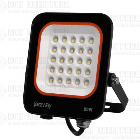 Прожектор светодиодный PFL-V 20Вт 6500К IP65 ДО JazzWay 5039698