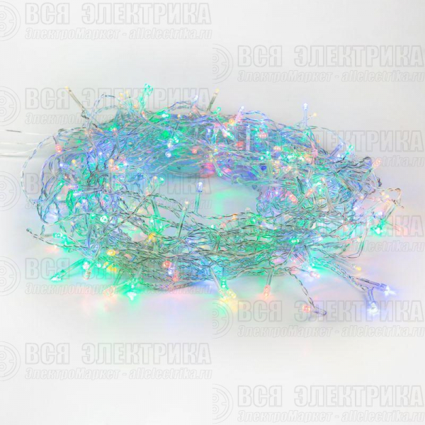 Гирлянда светодиодная универсальная 10м 100LED мультиколор 4Вт IP20 с контроллером провод ПВХ прозр. Neon-Night 304-029