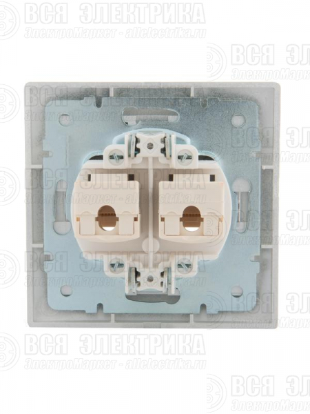 Розетка компьютерная 2-м СП Mira RJ45 сер. метал. LEZARD 701-1010-141