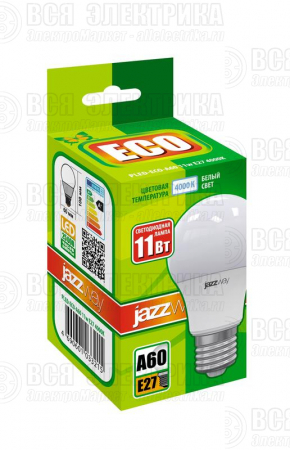 Лампа светодиодная PLED-ECO 11Вт A60 грушевидная 4000К нейтр. бел. E27 840лм 220В JazzWay 1033215