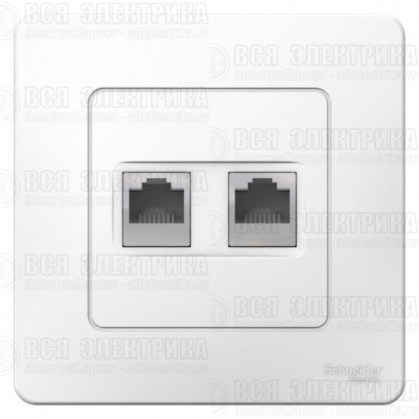 Розетка компьютерная + телефонная 2-м СП Blanca RJ45 кат.5E + RJ11 бел. SE BLNIS045111