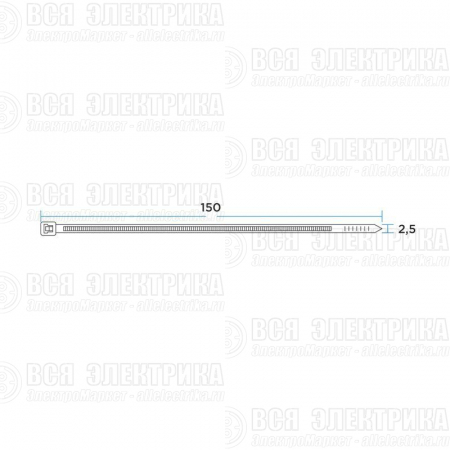 Хомут кабельный 2.5х150 нейл. черн. (уп.100шт) PROCONNECT 57-0151