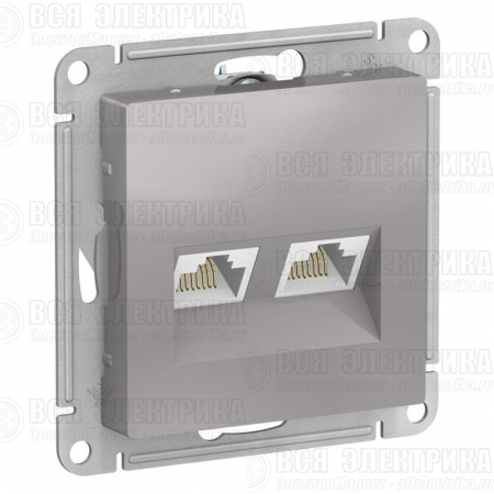 Розетка компьютерная 2-м AtlasDesign RJ45 кат.5E механизм алюм. SE ATN000385