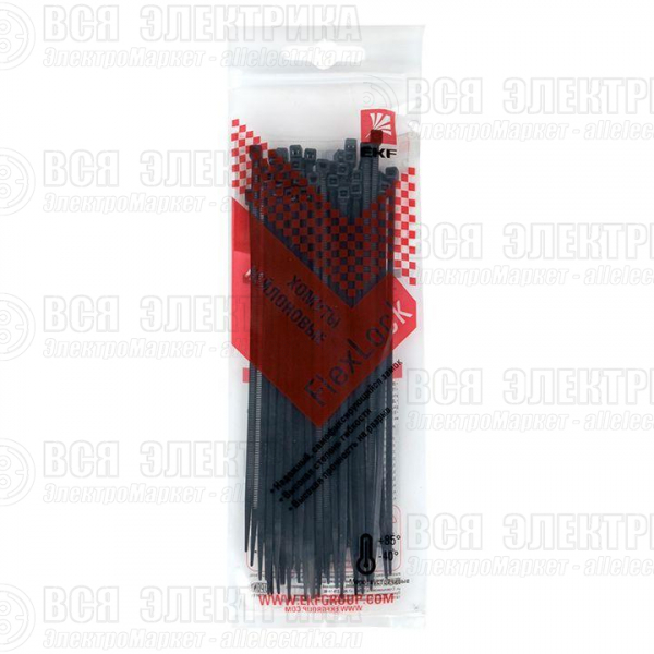 Хомут P6.6 2.5x150 FlexLock стандартный черн. (уп.50шт) PROxima EKF plc-fl-ctsb-2.5x150-r