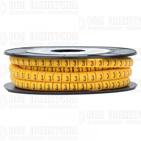Маркер каб. 1.5кв.мм "3" (к-1000ед) (ЕС-0) EKF plc-KM-1.5-3