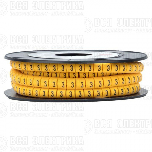 Маркер каб. 1.5кв.мм "3" (к-1000ед) (ЕС-0) EKF plc-KM-1.5-3