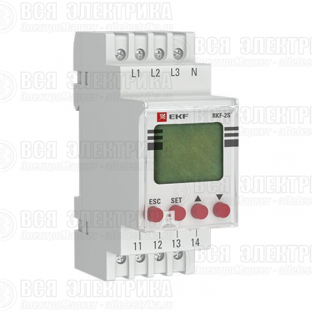 Реле контроля фаз с LCD дисплеем RKF-2S (с нейтралью) EKF rkf-2s