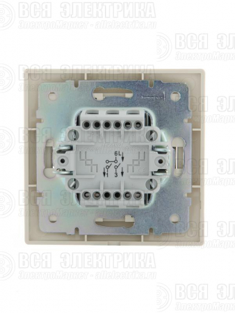 Выключатель 2-кл. СП Mira 10А IP20 со вставкой крем. LEZARD 701-0303-101