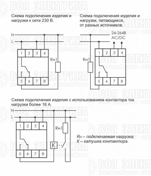 Реле времени астрономическое PCZ-524 24-264В AC/DC 16А 1 переключ. контакт IP20 1 канал F&F EA02.002.004