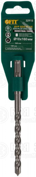 Бур по бетону SDS PLUS с двойн. резьбой 10х160мм FIT 32915