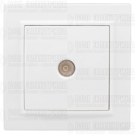 Розетка телевизионная TV 1-м СП Минск 5-862МГц 75Ом бел. Basic EKF ERA00-027-10