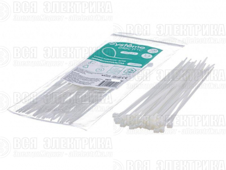 Стяжка кабельная 150х3.6 бел. (уп.100шт) SE IMT15036W