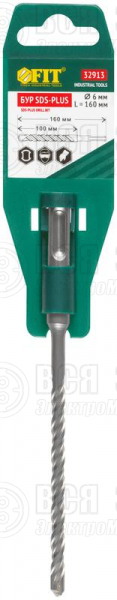 Бур по бетону SDS PLUS с двойн. резьбой 6х160мм FIT 32913