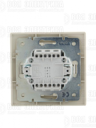 Переключатель проходной 2-кл. СП Mira 10А со вставкой крем. LEZARD 701-0303-106