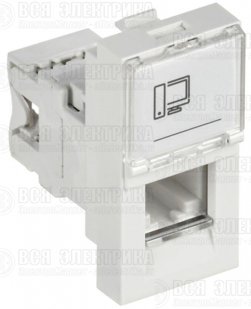 Розетка компьютерная 1-м 1мод. RJ45 кат.5E UTP механизм PRIMER IEK CKK-40D-RI1-K01