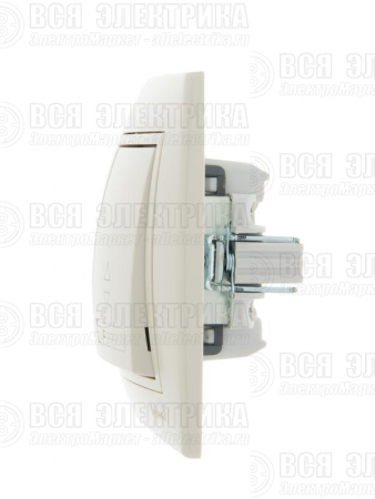 Переключатель проходной 2-кл. СП Mira 10А со вставкой крем. LEZARD 701-0303-106