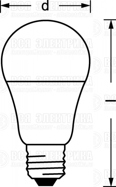 Лампа светодиодная LED Value LVCLA100 12SW/865 12Вт грушевидная матовая E27 230В 10х1 RU OSRAM 4058075579064