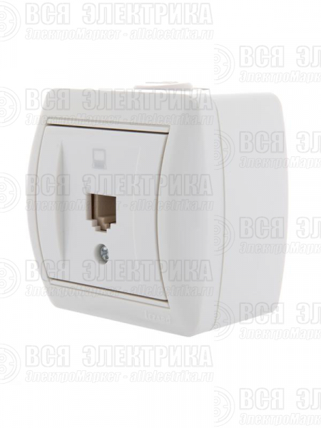 Розетка компьютерная 1-м ОП Nata RJ45 бел. LEZARD 710-0200-139