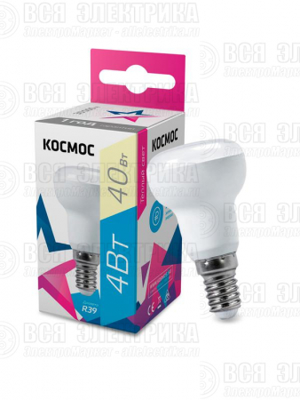 Лампа светодиодная R39 4Вт 220В E14 3000К Космос Lksm_LED4wR39E1430